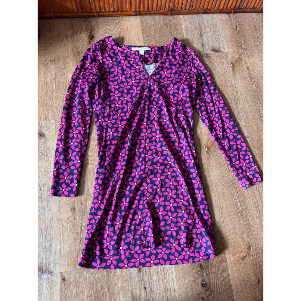 Diane von Furstenberg DVF‎ Reina Purple & Navy Blue Floral Mini Dress Size S